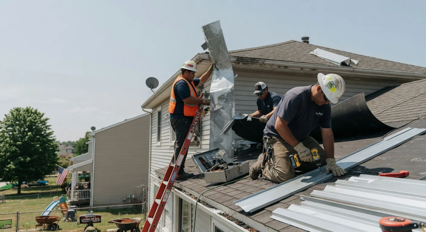 Storm Damage Metal Roof Repair in Shepardsville, IN
